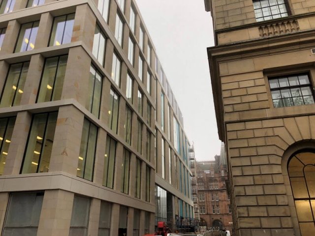 High reach MEWP window cleaning in Edinburgh