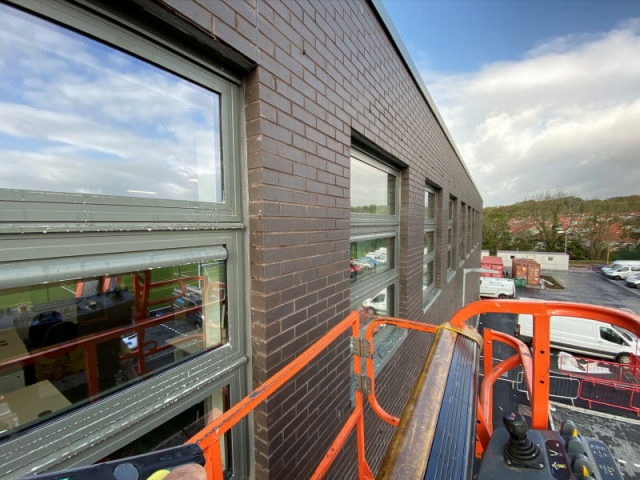 Window cleaning at Queen Margaret Academy by EdinburghClean.co.uk