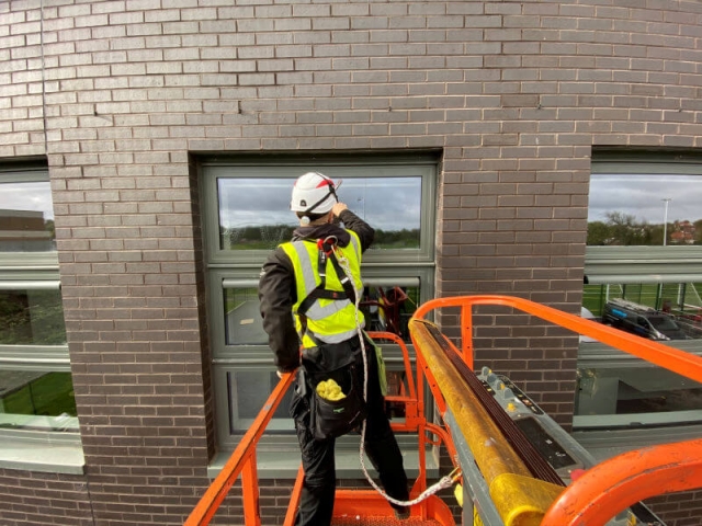 Window cleaning at Queen Margaret Academy by EdinburghClean.co.uk