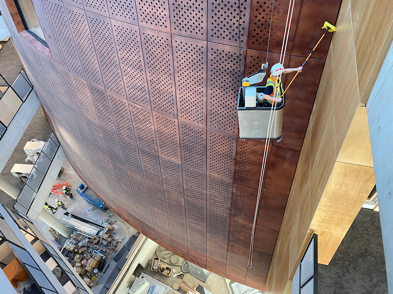 Internal Wall Cleaning On Site at Glasgow University