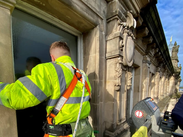 Commercial Window Cleaning Completed on Iconic Glasgow Building